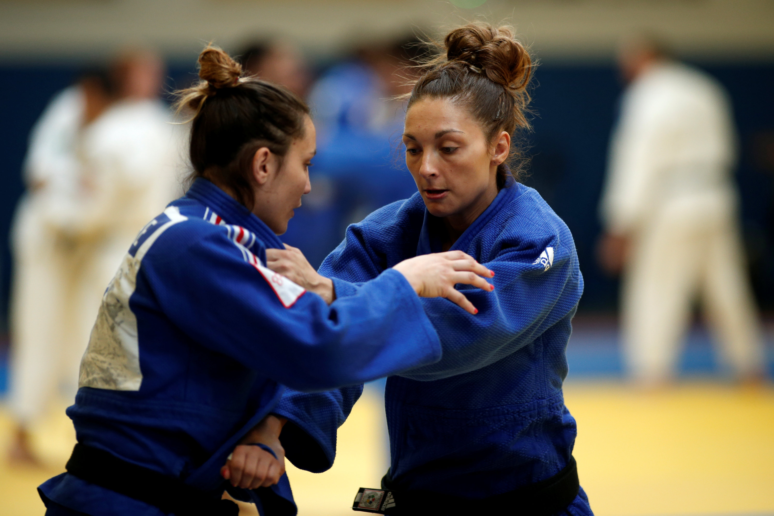 French judoka Automne Pavia takes part in a training session at the French National Institute of Sport and Physical Education (INSEP) in Paris